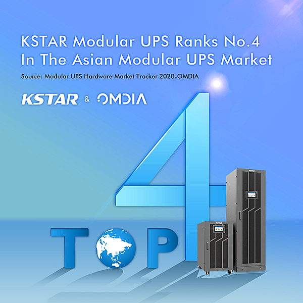 Kstar has been ranked as the No.4 modular UPS supplier in Asia